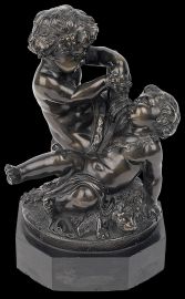 19th century bronze cherub and satyr