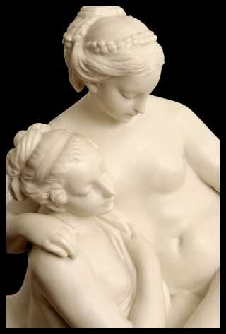 A 19th Century Bisque figure depicting Leda and The Swan after Boucher